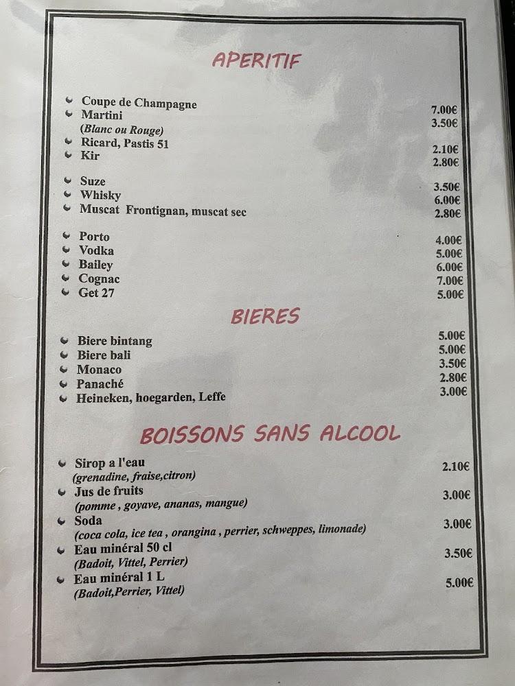 Les jardins de bali - Menu Image 3